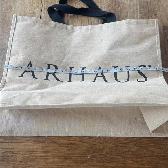Arhaus Beige Tote Bag with Black Handles - Picture 5 of 7